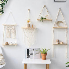 Bohemia Home Decor Wood Shelves Wall Decor Wall Shelf Floating Wall Decoration Room Decor Hanging Shelves Supports Candle Holder