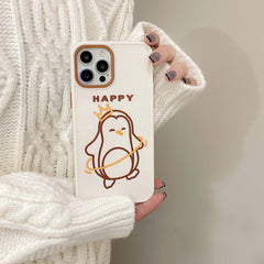 Happy nice Penguin bear cartoon lovely phone case for iphone 8 7 plus x xr xsmax 11 12 mini 13 pro max cute silicone cover