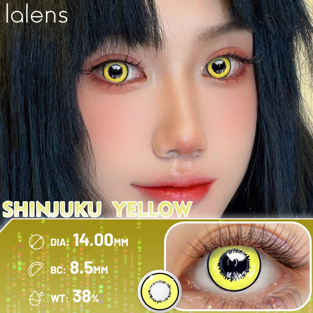 YICKYUE  1Pair Colored Contact Lenses Cosplay Cute Blue Pupils Lense Anime Makeup Eyes Contacts Beauty Cosmetics Yearly New