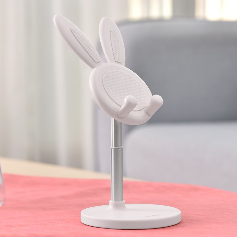 Cute Bunny Phone Holder Desktop Cell Phone Holder Stand Height Angle Adjustable Phone Stand Support Most Mobile Phone or Tablet