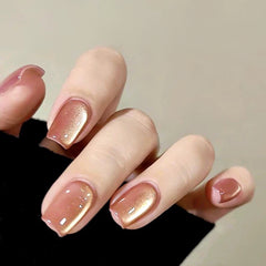 YICKYUE  -  10ML 1pcs 2025 New Autumn Style Gold Light Nectarine Cat Eye Nail Glue Christmas Nails Pink Nails Glass Bead Cat Eye Gel Polish
