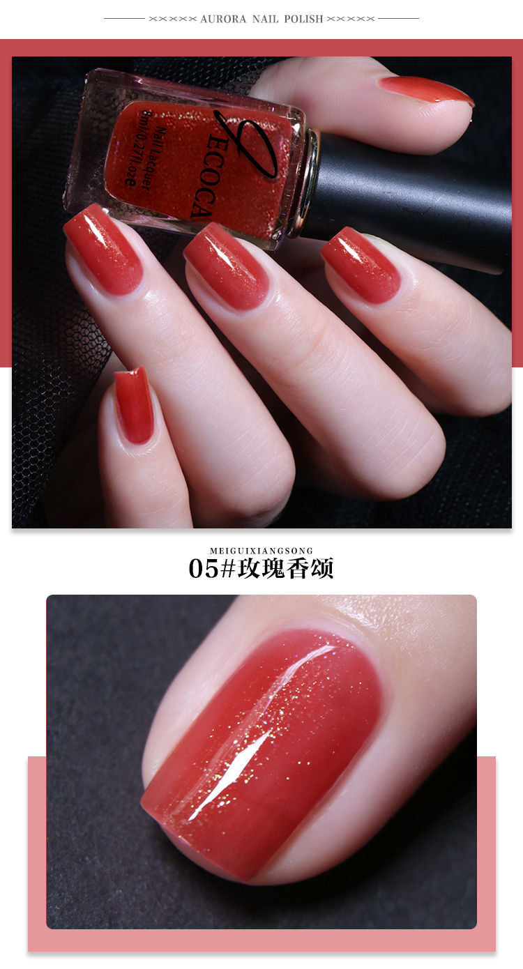 YICKYUE  -  AuroraIllusion Non-peel Long Lasting Air Dry  Lasers Effect Shimmer Glitter Nail Polish 8ml
