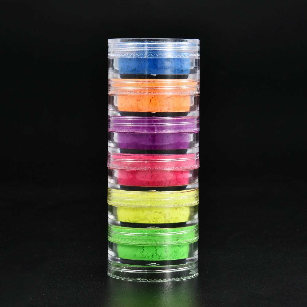 6pcs/set Neon Matte Eyeshadow Powder Green Yellow Purple Fluorescent Waterproof Glitter Eye Shadow Luminous Pigment Makeup Dust
