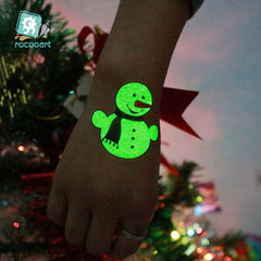 Christmas Set Luminous Tattoo Luminous Christmas Tree Old Man Temporary Tattoo Wrist Arm Leg Tattoo Sticker Body Art Sticker