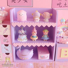 Yickyue Chic Storage Rack Girl Heart Wooden Three-tier Storage Rack Love Lace Desktop Storage Box Cosmetic Lotion Desktop Finishingshelf