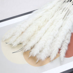 10/15/20/60Pcs Artificial Pampas Grass Plume Decor Fluffy Reed Wedding Flower For Home Kitchen Room Decoration