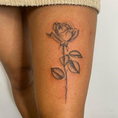 Yickyue 1PC Black Rose Temporary Tattoos Stickers Arm Waist Body Art Waterproof Fake Tattoos Feather Flower Women Girls Transfer Tattoo