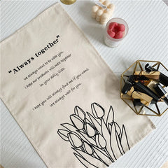 Korean Style Niche Flower Letter Tulip Hanging Cloth Outdoor Simple Chic Napkin Background Cloth Shooting Props