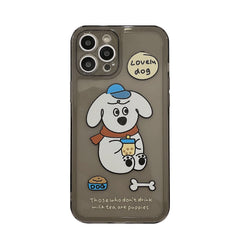 Lovely dog Puppy cute cartoon soft silicone phone case for iphone 12 13 11 pro max mini 7 8 plus se  xsmax x xr cover shell