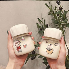 Yickyue 240/450 ML Mini Water Cup Small Capacity Cute Plastic Cup Anti-Fall With Lid Water Cup Portable Female Student Cup