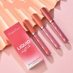 3Pcs Sexy Liquid Lipstick Set Matte Velvet Lip Gloss Paste Lip Glaze Moisturize Long Lasting Lip Tint Cosmetic Kit TSLM1