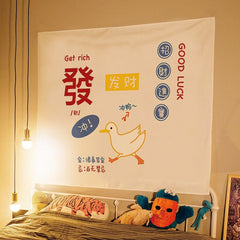 W&G Tapestry Wall Hanging Cartoon Background Cloth Bedroom Wall Cloth Bedside Room Renovation Home Decoration Live Tapestry