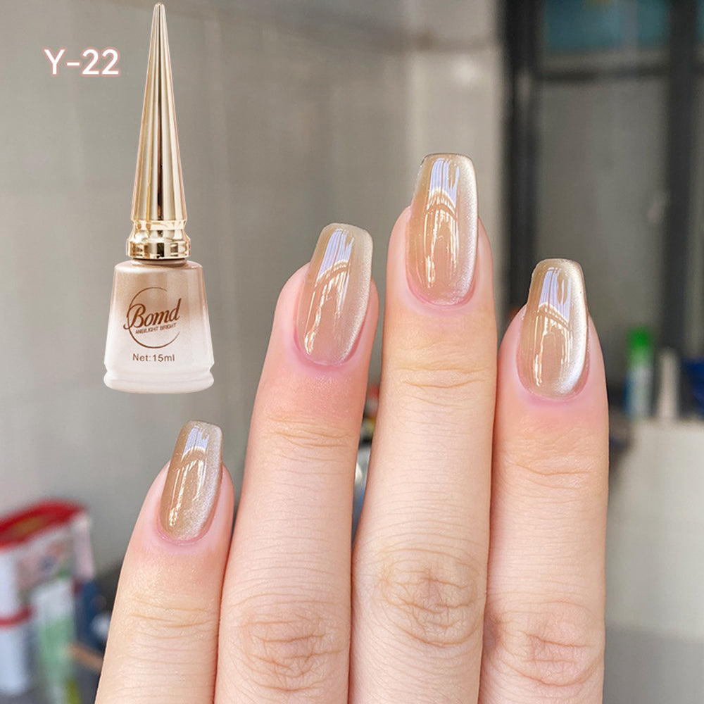 YICKYUE  -  Magnetic Cat Eye Gel Nail polish Pink Purple Sparkling Glitter Semi Permanent Nail Gel Soak Off UV LED Nail Varnish for Nail art