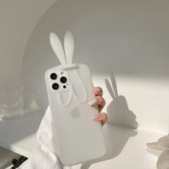 Rabbit ears Folding stand holder soft silicone phone case for iphone 12 mini 7 8 se 2020 plus 11 pro max xsmax x xr cute cover