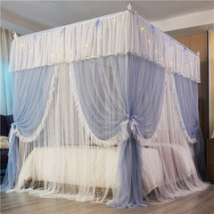 Pink White Double-deck Romantic Lace Princess Style Three-door Floor-standing mosquito net Suitable for 1.2m 1.5m 1.8m 2m Bed