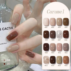 Yickyue Autumn Winter Caramel Coffee Color Gel Nail Polish Mocha Brown Series Semi Permanent UV Gel Dark Colors DIY Nail Art Gel Varnish