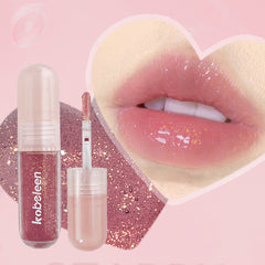 YICKYUE  -  Jelly Shimmering Lip Oil Lip Gloss Tint Moisturizing Clear Makeup Cosmetics Lip Fades Liquid Lip Shining Glitter Lipstick Gloss