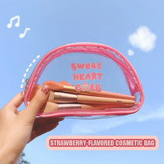 W&G cute ins cosmetic bag girl heart transparent pvc large capacity portable female waterproof toiletry bag storage bag
