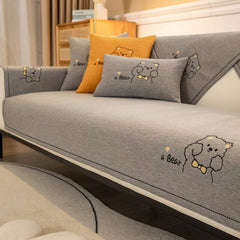 Four Seasons Cartoon Sofa Cushion Chenille Sofa Towel Corner Sofa Anti-slip Protection Pad Couch Cover Living Room Home Decor