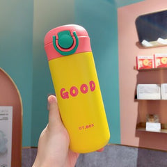 New Creative Double Wall Thermos Vacuum Insulated Stainless Steel Vacuum Flask Portable Bullet Cover Kids Student Drinking Cups