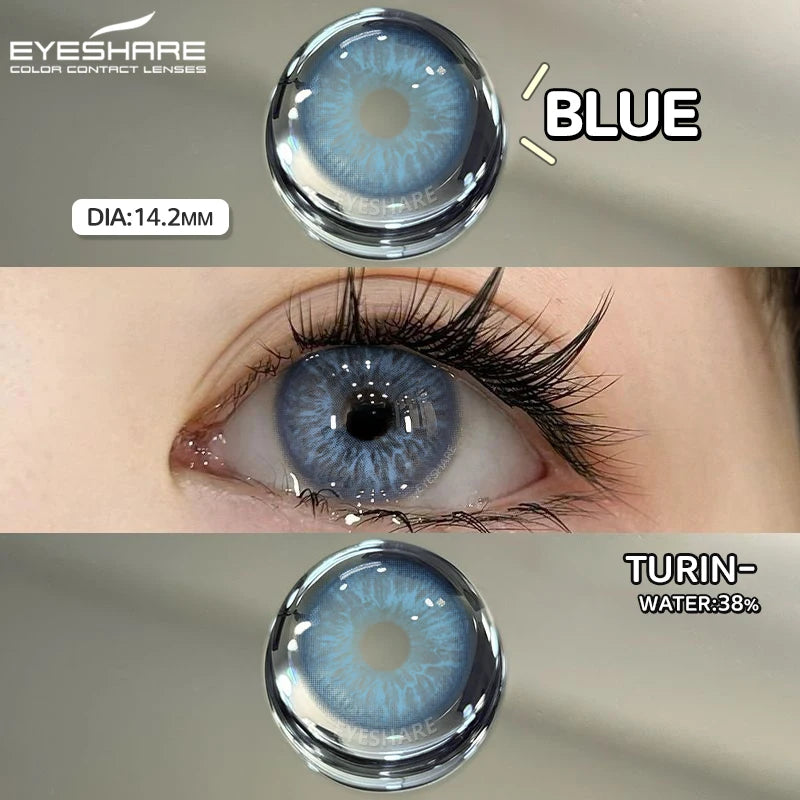 YICKYUE  Brown Colored Contact Lenses for girls Contact lenses Fashion Contacts Gray Eye Lens Beautiful Blue Pupils