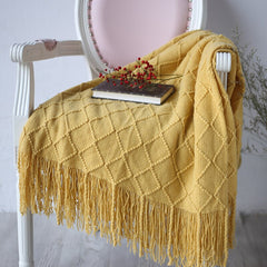 Sofa Blanket Spot Warm Blanket Cloth Model Room Blanket  Large Diamond Nordic Style knitted blanket Photo Decorate Blanket