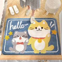 Kawaii Shiba Inu Cat Bear Bathroom Entrance Door Mat Cute Plush Bath Mug Doormat Home Non-slip Indoor Outdoor  Kitchen Carpet
