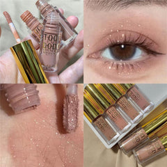 6 Colors Matte Velvet Liquid Eyeshadow Glitter Nude Earth Color Pearlescent Fine Flash Eyeshadow Long Lasting Blush Cosmetics