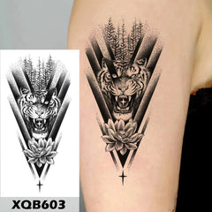 YICKYUE  -  Long Lasting Wolf Totem Black Waterproof Temporary Tattoo Body Art Arm Sticker for Women Men and Girl