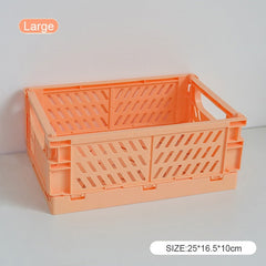W&G Ins Kawaii Desktop Folding Storage Basket Sundry Toys Snack Box Dormitory Artifact Storage Basket 2021 New