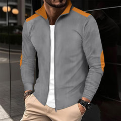 Hearujoy Spring Autumn Men's Patchwork Jacket Jacquard Wrist Embroidery Zipper Cardigan New Fashion Casual Loose Tops Coat Oversized