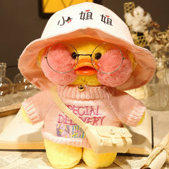 30cm Plush Lalafanfan Ducks Soft Toys Cute Ducks Doll Plush Toy Korean Netred Wearing Hyaluronic Acid Yellow Duck Pillow Gift