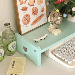 YICKYUE  -  Single-layer Young Girl's Heart Computer Height Increase Frame Desk Notebook Storage Shelf Student Dormitory Storage Bookstand
