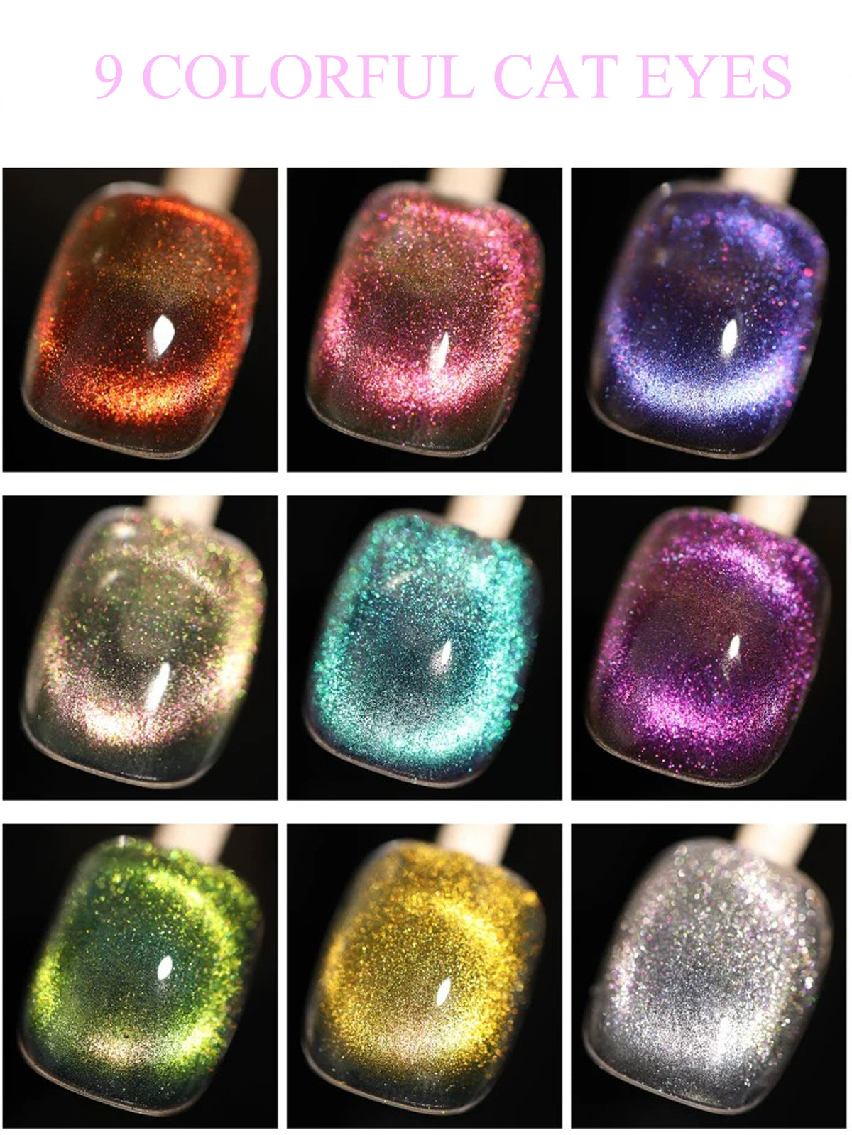 YICKYUE  -  MEC 1-9PCS 12ML Colorful Dream Cat's Eye Gel Nail Polish 2025 Autumn and Winter Whitening All-match Laser Diamond Cat's Eye Gel