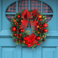 YICKYUE  -  New Creative Red Bow Decoration Christmas Ball Wreath Christmas Wreath Shopping Mall Window Christmas Decoration Pendant Props