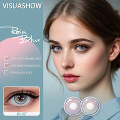 YICKYUE  1 Pair Monaco Blue Color Contact Lenses Color Brown Purple Green Grey Cosmetic Lens Half Yearly Natural Fashion Beauty