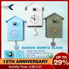 Modern Plastic Bird Cuckoo Design Quartz Wall Hanging Horologe Clock Timer Quartz Wall Clock for Home Living Room Office Decor