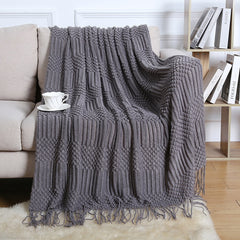 Yickyue Summer Nordic Tassel Sofa Blanket Cover Blanket Air Conditioning Lunch Break Nap Blanket Hotel Bed Set Flag Bed Tail Blanket