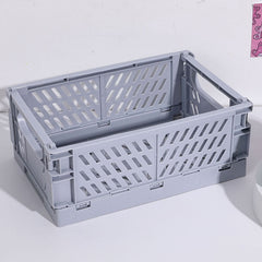 5 Color Mini Storage Case Student Desktop Organizing Container Basket Handbook Tape Stationery Folding Plastic Storage Box