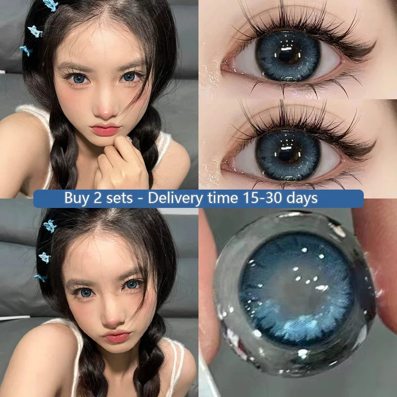 YICKYUE  -  1 Pair Natural Contact Lenses For Eyes Blue Eye Lenses Prescription Myopia High Quality Beauty Pupils Free Shipping
