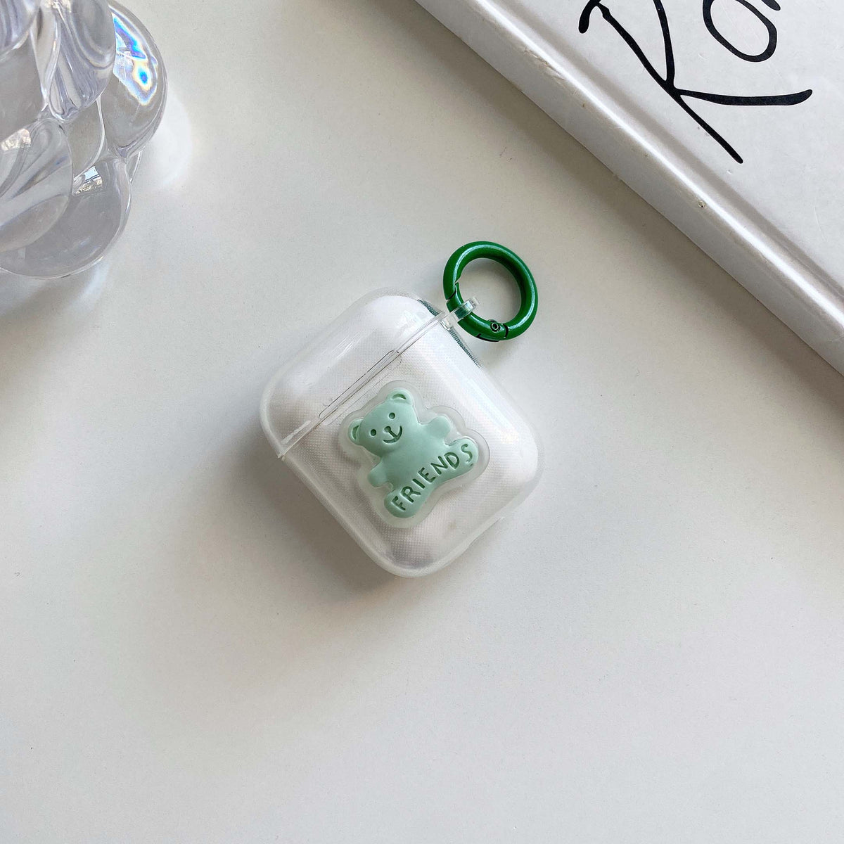 Happy bear shockproof earphone shell for airpods pro charging case wireless bluetooth box for apple airpod 3 2 1 cute 3d cover
