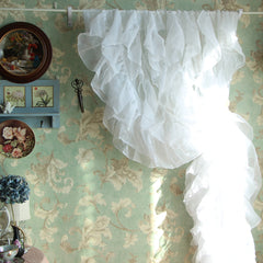 YICKYUE  -  tulle curtains  modern curtains for living room  window curtain ruffled store cafe window store decoration white