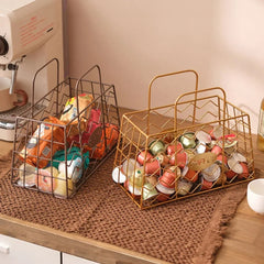 Handheld Coffee Capsule Storage Basket Candy Snack Storage Frame capsule organizer Fruit Basket Living Room Desktop Decoration