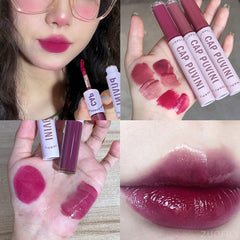 Yickyue Double Head Purple Lipstick Velvet Lip Gloss Mirror Liquid Lip Tint Pigment Long Lasting Easy To Color Girl Gift Makeup Cosmetic