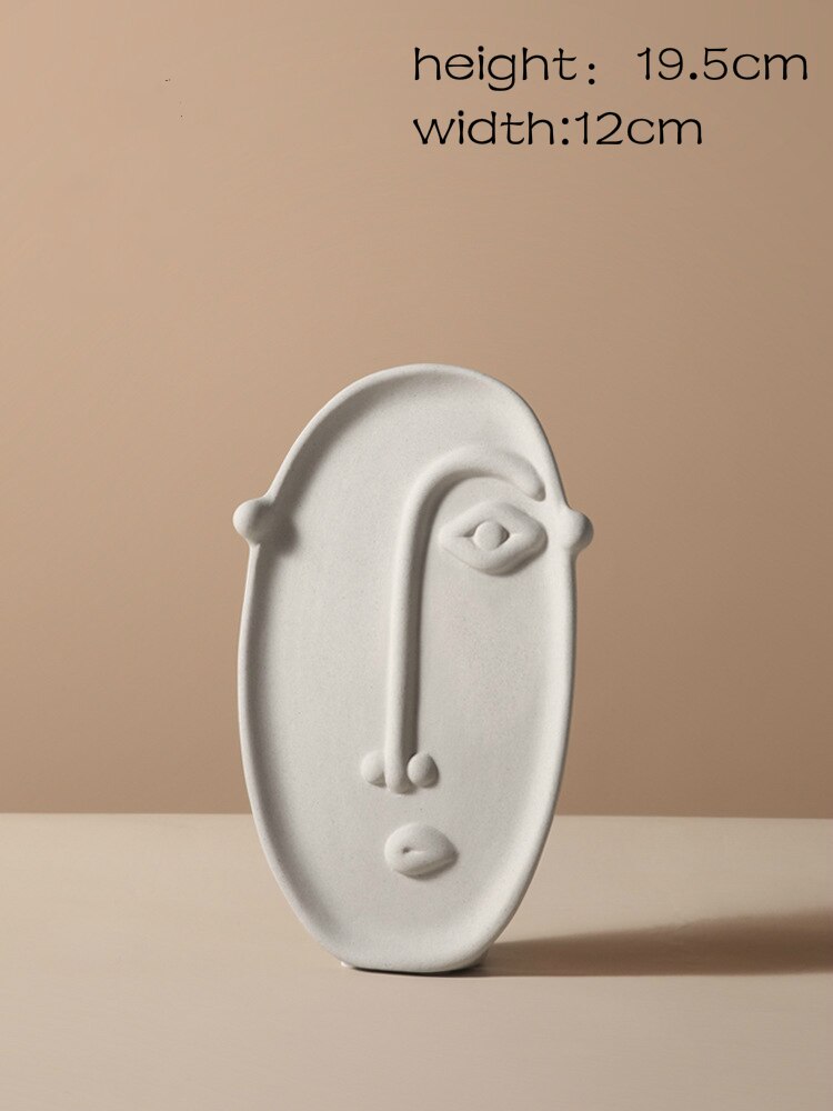 Nordic Style Modern Creative Ceramic Human Face Expression Flower Plants Pot Vase Planter Home Office Desktop Table Decor Gift