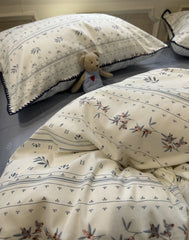 YICKYUE  -  Fashion pastoral blue bedding set,twin full queen european american rustic cotton home textile bed sheet pillow case quilt cover