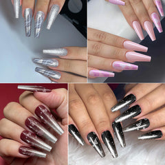 YICKYUE  -  96pcs extra long ballet nails, press nails, nail patches, fake nails, Y2K nails, nail kits, removable, reusable, acrylic nails