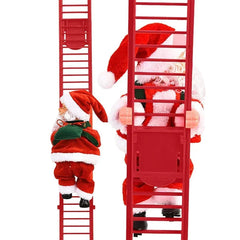 YICKYUE  -  Electric Climbing Ladder Music Santa Claus Doll Christmas Ornament Decoration Christmas Gift Christmas Tree Hanging Decor
