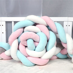 2m Colorful Weaving Knotted Crib Bumper Soft Cozy Baby Bed Bumpers Bebe Around Safe Barrier Pillow Newborn Cradle Protector New