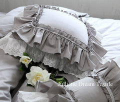 Luxury European Ruffle lace cushion cover wrinkle pillow cover cake layer princess christmas pillow cover throw pillow covers